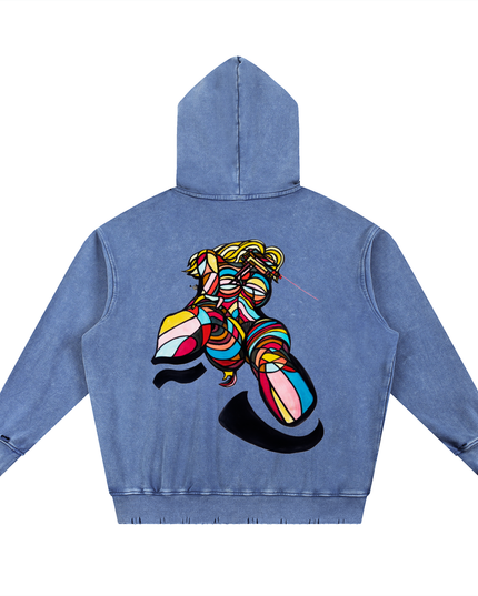 Girl A Gun Snow Wash Hoodie