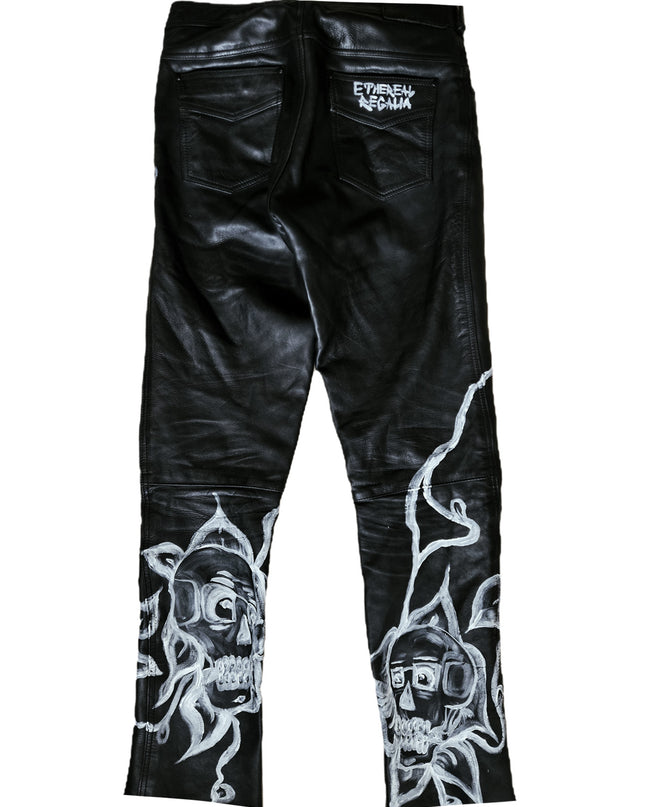 Skullflowers Leather Pants