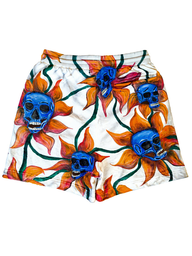 Skullflowers Painted Shorts