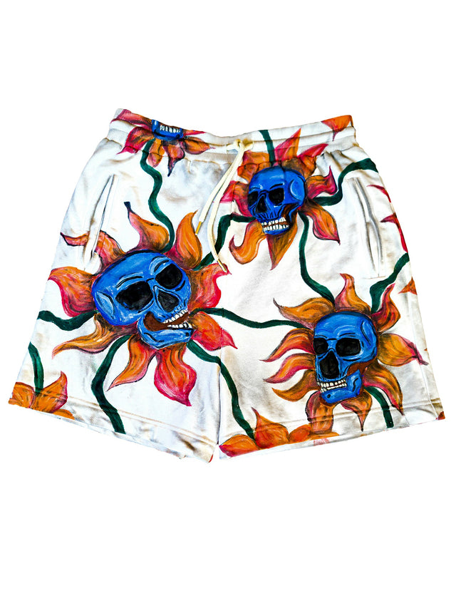 Skullflowers Painted Shorts